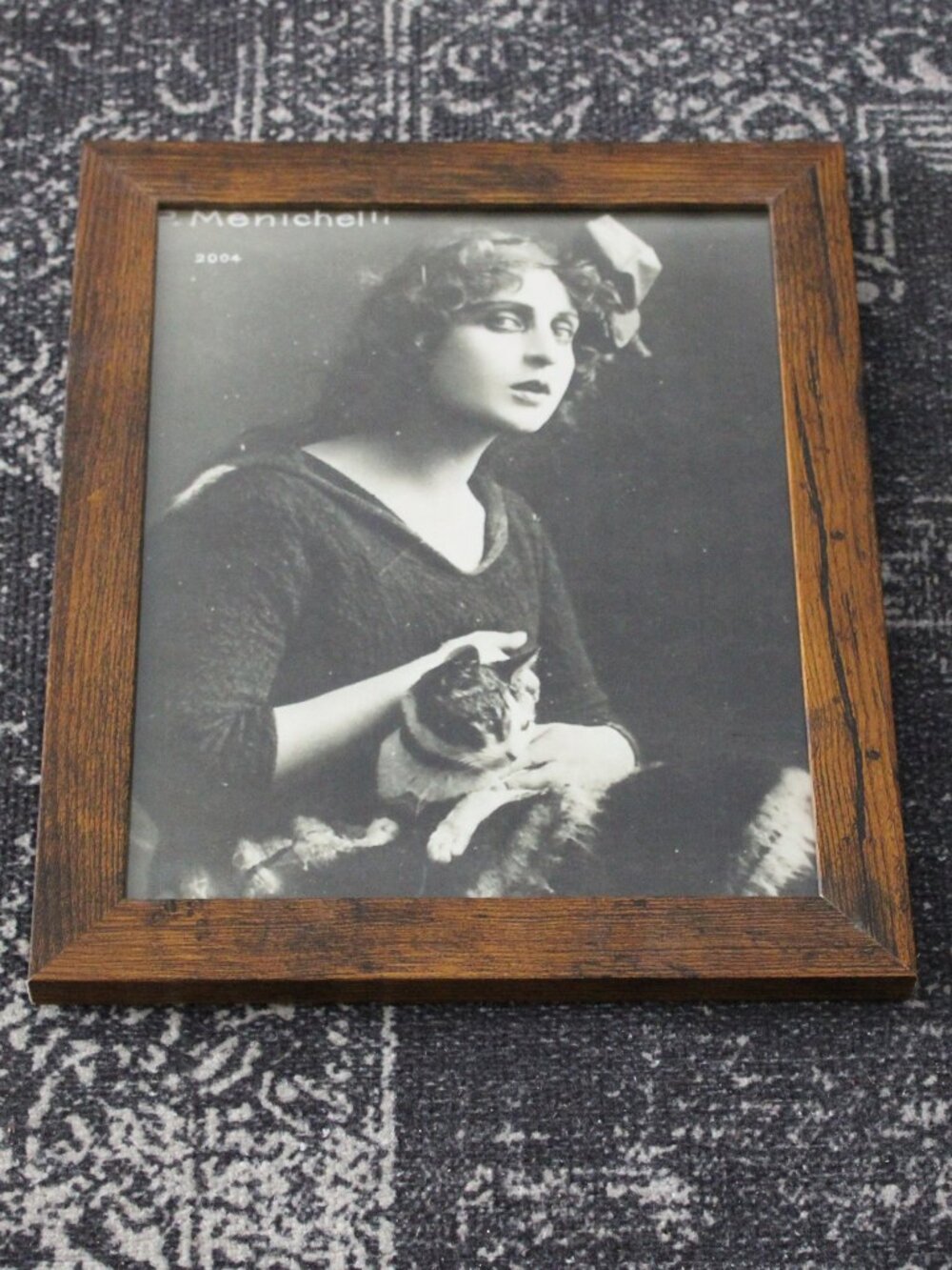 Pina Menichelli Silent Film Actress & Cat Photo Print 8x10 Vintage Wall Decor